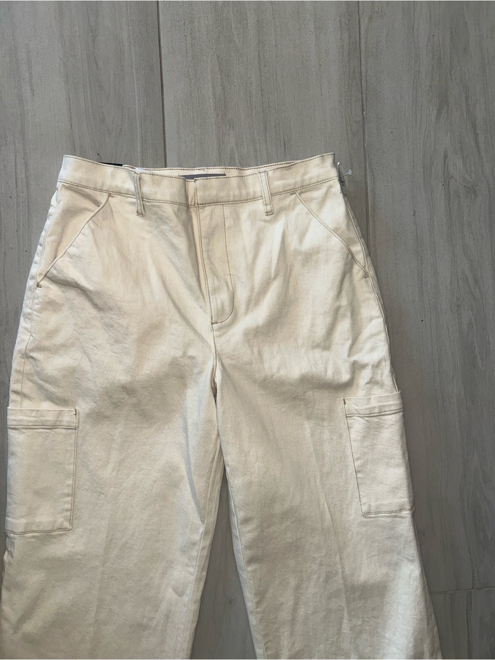 NEW Joe's Jeans Women’s Wide Leg Cargo Pants Ecru Size 32 - Picture 4 of 11
